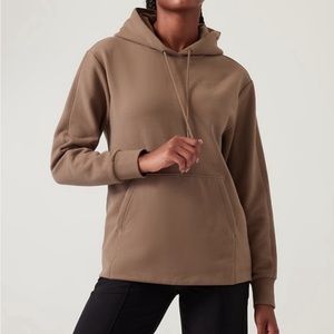 Athleta RETROPLUSH HOODIE SWEATSHIRT size XL color Brown